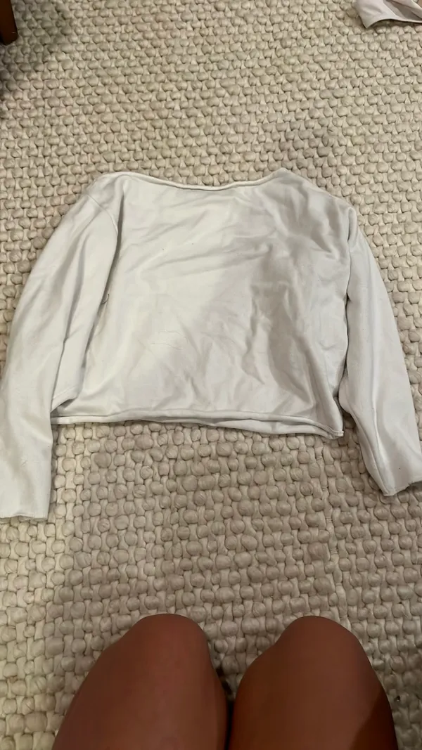 White Edikted Sweater Cropped - Image 4