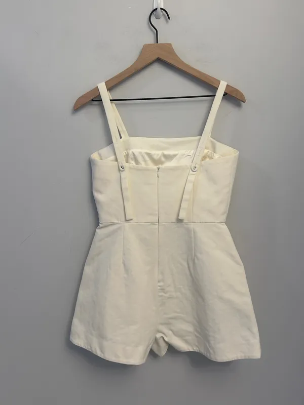 Alexis Arlington Cross Back Playsuit in Off White Large - Image 3