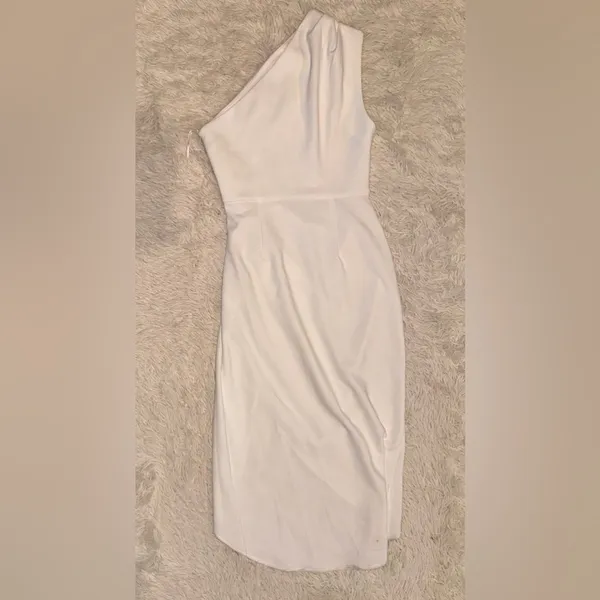 NWOT Elliatt Xara One-Shoulder Asymmetric Crepe white Cocktail Dress sz XS - Image 5
