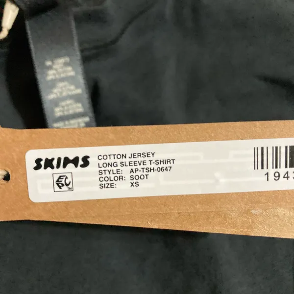SKIMS Cotton Jersey Long Sleeve T-Shirt XS - Image 4