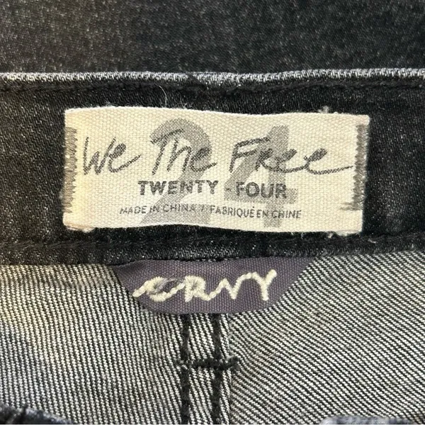 Free People We The Free Black Wash High Rise Button Size‎ 26 - Image 5