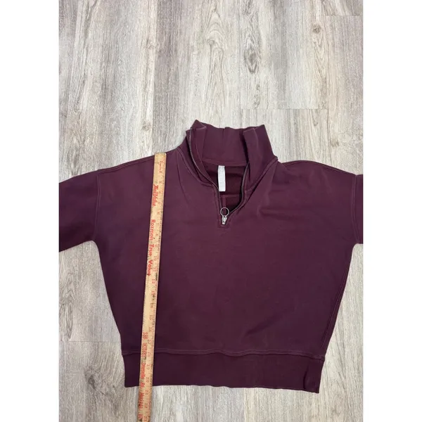 Athleta‎ Cozy Karma 1/4 Zip Top, Antique Burgundy Size XS - Image 7