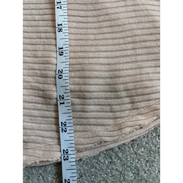 We The Free Top XS Peach Ribbed Mock Neck Open Back Boho Long Sleeve - Image 7