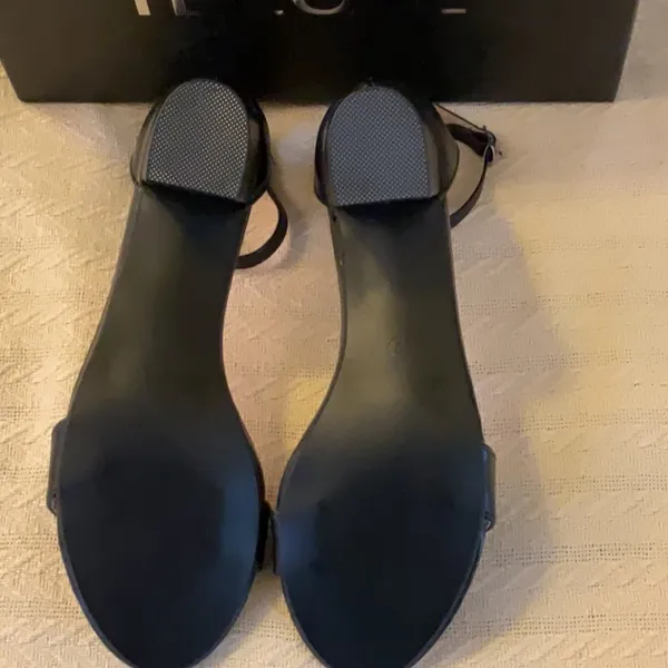 NWT NIB Illude black open toe heel dress shoe. 9 2 in heel - Image 5