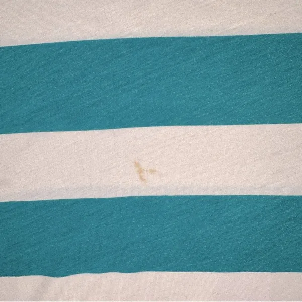 American Eagle Green and White Stripped V-Neck T-Shirt - Image 3