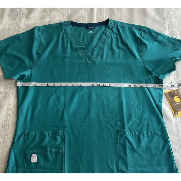 Carhartt Force Cross-Flex Women’s Scrub Top XL Green Medical Dentist Tech NWT - Image 8