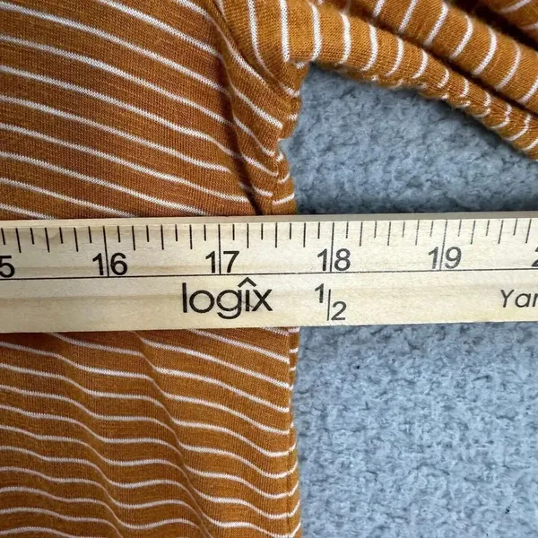 American eagle top womens XS burnt orange striped soft‎ & sexy slub oversized - Image 4