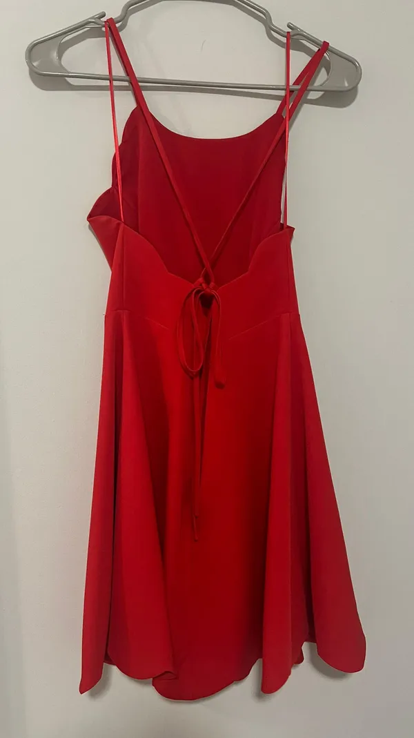 Lulus Red Mini Scalloped Dress - Image 3