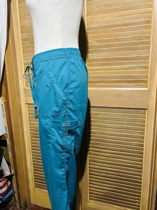 Greys Anatomy by Barco Womens Scrub Pants Blue L Solid Woven Poly/Rayon - Image 5