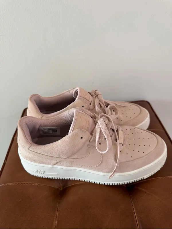 Nike Air Force 1 Sage Low Top Sneakers Suede Barely Rose Size 9.5 AR5339-201 - Image 5