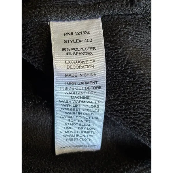 Koi Lite Black Zip‎ Up Jacket Size Medium Medical Sherpa Lining Logo Pockets - Image 7