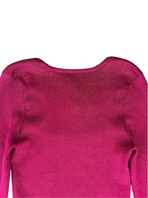 Maeve by Anthropologie‎ NWT Square Neck Bell Sleeve Sweater Raspberry Sparkle M - Image 7