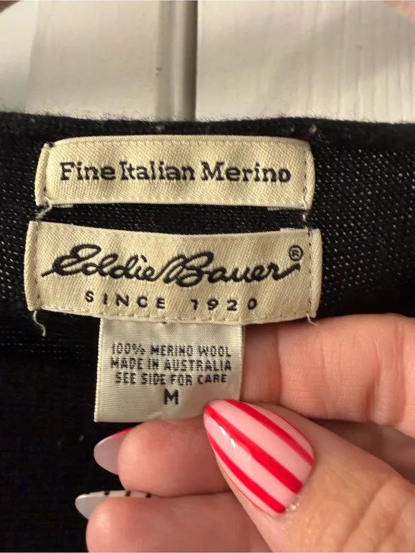 Eddie Bauer Wool Black Crewneck Sweater - Image 2