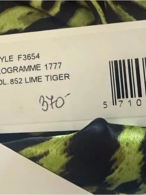 Ganni Women’s Lime Tiger Halter Top Dress Size 42/L Silk NWT Casual Evening Dres - Image 11