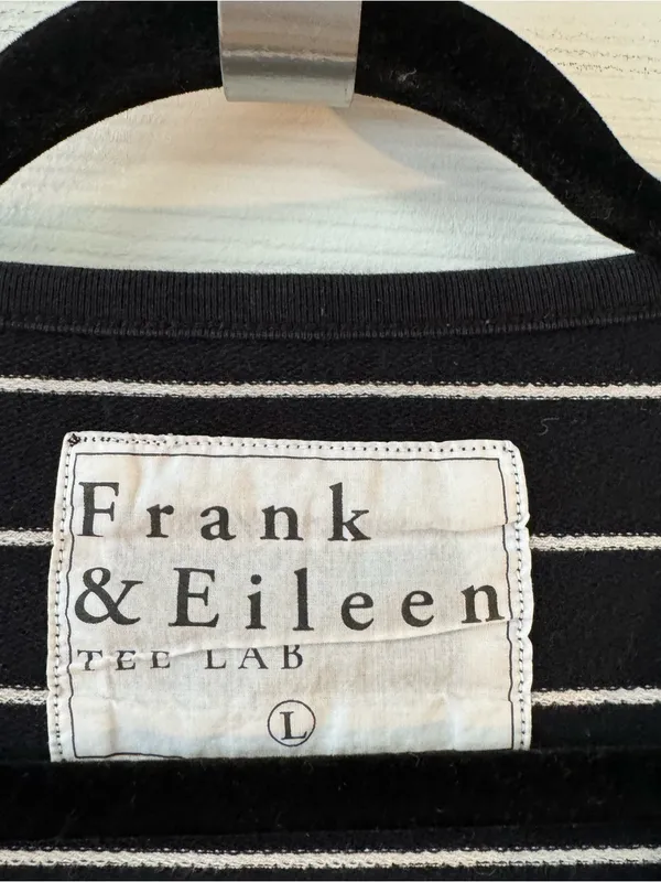 Frank & Eileen Tee Lab Oversized Striped Long Sleeve Tee Black White Large - Image 4