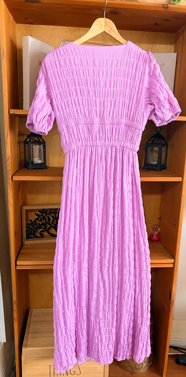 Sabo Skirt Lilac Textured Cottage Maxi Dress Size S Vacation Romance - Image 5