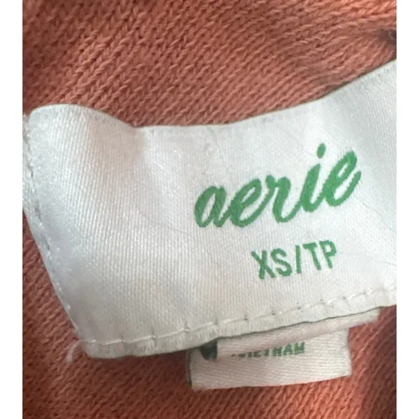 Aerie Weekend Pretty‎ Back Sweatshirt Women Terracotta Twist Back Cotton Size XS - Image 4
