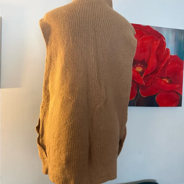 Banana Republic Sleeveless Cowl Turtleneck M Wool Sweater Alpaca Spandex - Image 4