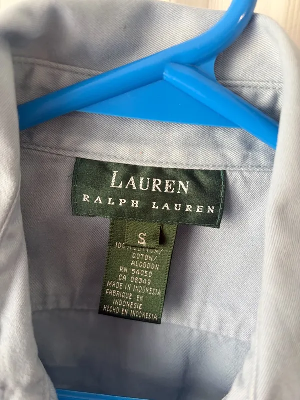 Ralph Lauren Light Blue Collared Button Shirt Vtg - Image 3