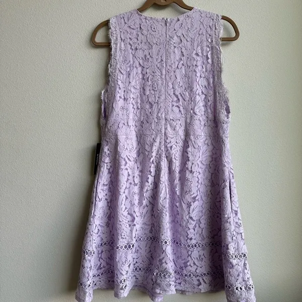 NWT Lulus Kiss Kiss Lilac Purple Lace V Neck Midi Sleeveless Dress Size XL - Image 6