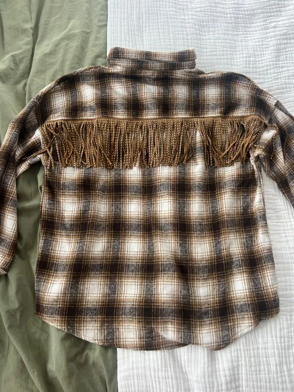 Boutique Studded Fringe Flannel - Image 4