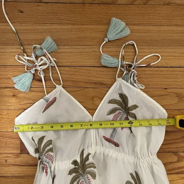Roller Rabbit Morjim‎ Palm Venezia Maxi Tassel Cream Dress Size Medium - Image 11