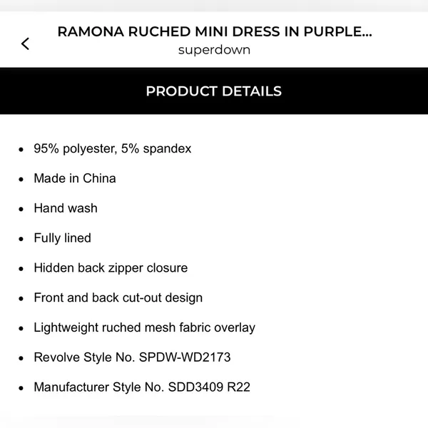 superdown Ramona Ruched Mini Dress in Purple Multi - Image 4
