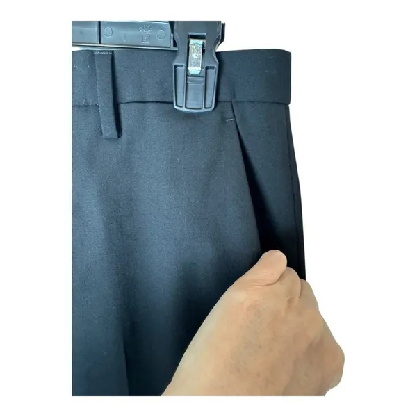 Coach Pants Women 30 Black Wool Flat Front Unfinished Hem Trousers Corpcore‎ - Image 6