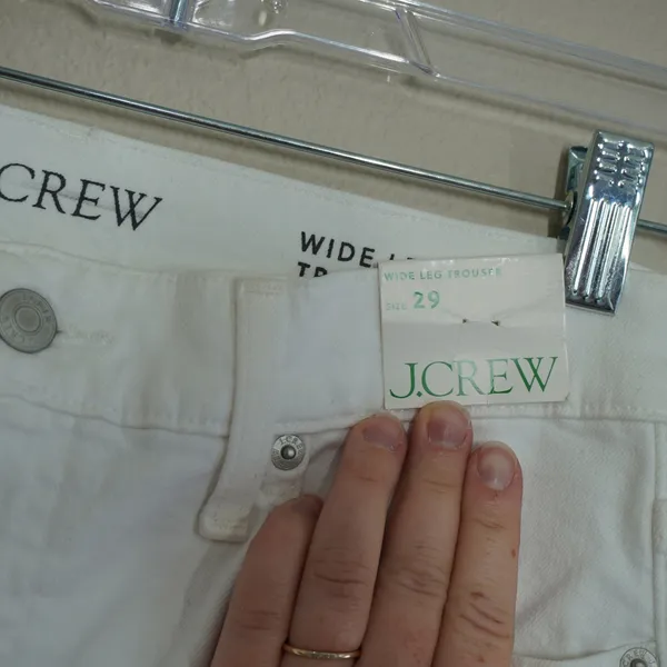 J. Crew Size 29 Wide Leg Trouser Jeans White High Rise NEW Casual Coastal - Image 5