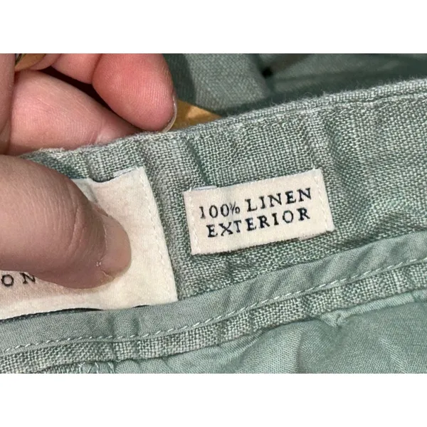 Abercrombie & Fitch Sage Green Linen Wide Leg Dress Pants Trousers Women Size 27 - Image 5