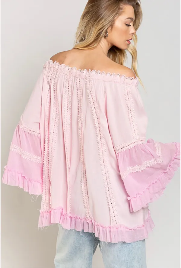 POL Off-The-Shoulder Distressed Top - Image 3