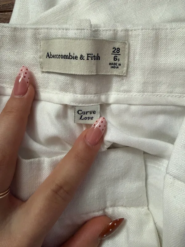 Abercrombie White Linen Pants Blend Tailored - Image 4