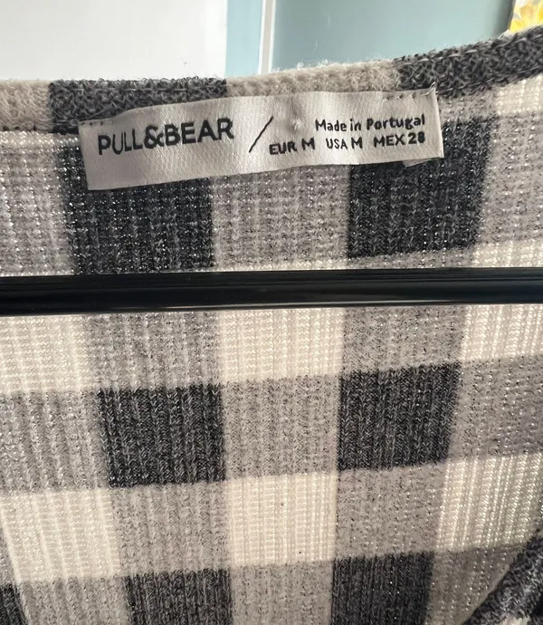 Pull & Bear Women’s Dress Size M Checkered Plaid Pattern - Image 5