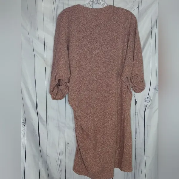 Free People Beach Heathered Dusty Pink Asymmeteical Loose Fit Boho Cover-Up - Image 2