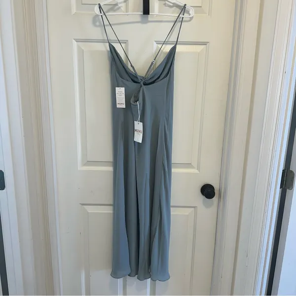 Show Me Your Mumu Verona Cowl Dress in Silver Sage Crisp Size Large - Image 4