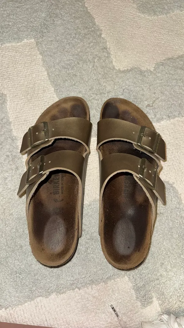 Gold Birkenstock Sandals - Image 5