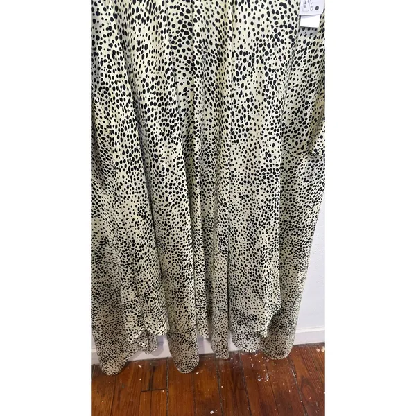 PETAR PETROV Neutral Light Green 100% Silk Black Spots Alex Silk Dress size XS - Image 11