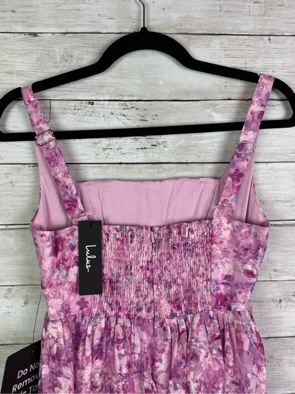 Lulus Colwyn Light Magenta Floral Jacquard Bustier Midi Dress Size Small - Image 5