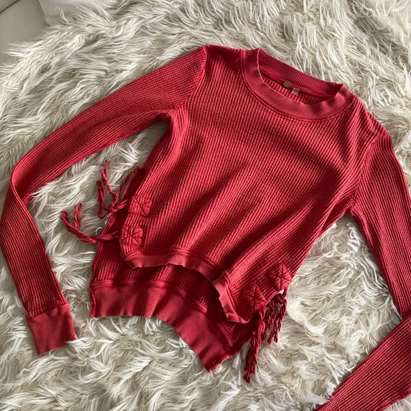 Free People One Red Long Sleeve - Image 2