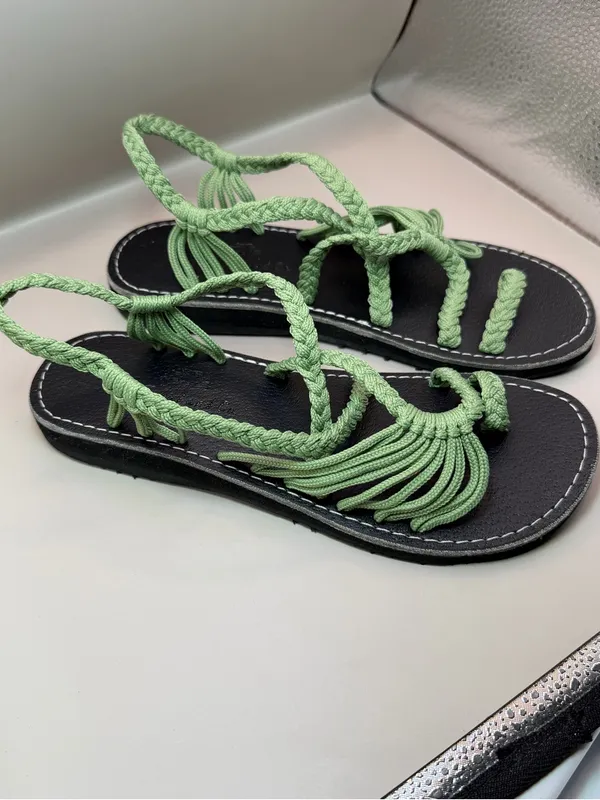 Natural and Co Green Rope Strap Sandals Women’s Approx 6.5-7 Boho - Image 8