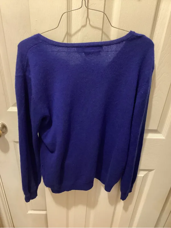 Lauren Ralph Lauren V-Neck Sweater in Royal Blue - Image 3