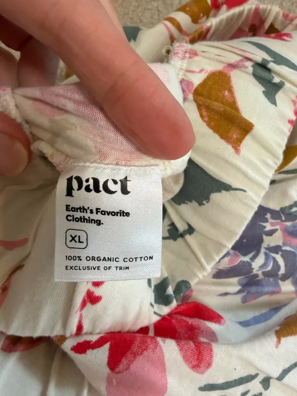 Pact Organic Cotton Floral Robe M/L & Pajama Pants XL Lounge Set - Image 11