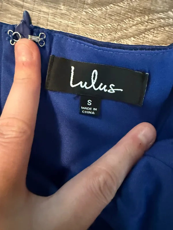 Lulus Metallic Blue Mini Dress - Image 2