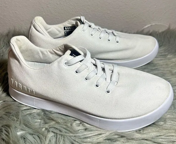 NOBULL Canvas Trainer Sneakers Unisex White /White Sneakers W8/M6.5 - Image 4