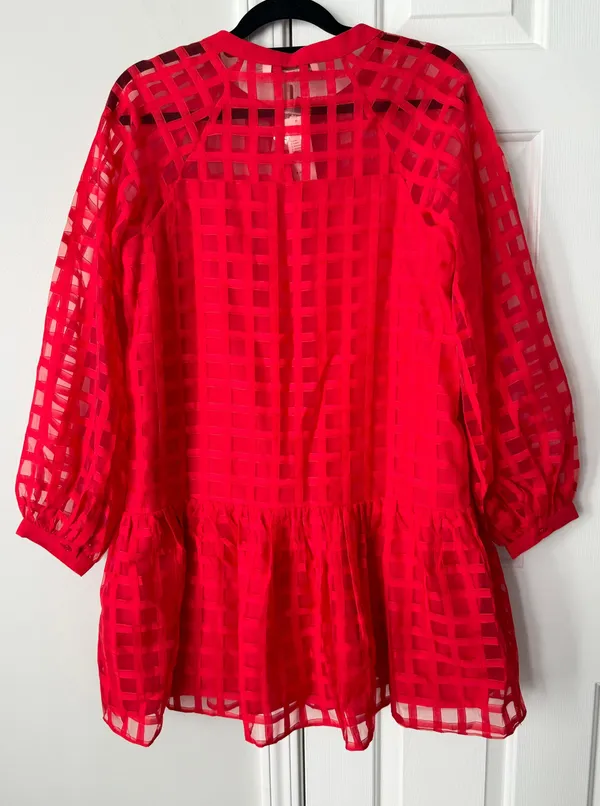 Anthropologie English Factory Organza Long Sleeve Mini Dress, Size M - Image 9