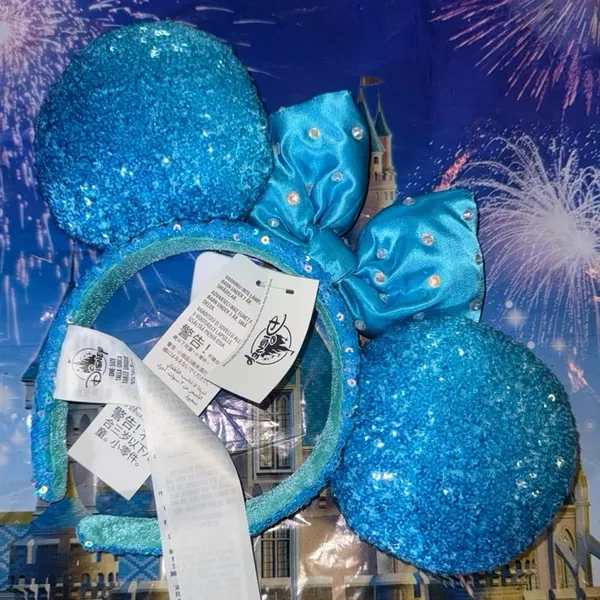 Disney parks ice blue frozen Elsa Minnie Mouse ears NWT - Image 2