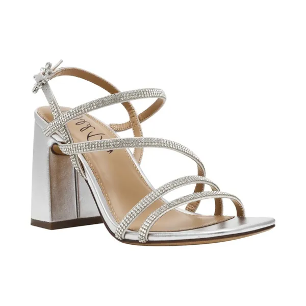 Wild Pair Womens Vinii Strappy Sandals 10020644600 Silver Bling Gray 6M - Image 7