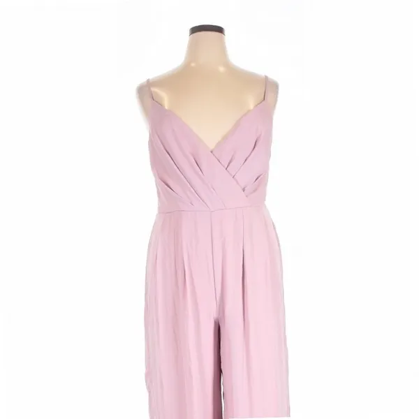 Lulus Call for Me Dusty Lavender Faux Wrap Jumpsuit Wide Leg XL Wedding - Image 5