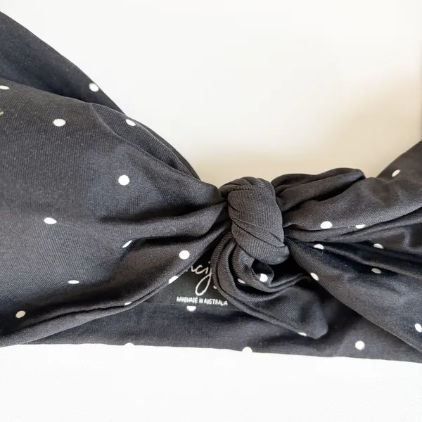 Vincija Swim Womens Polka Dot Retro Tie Up Bow Front Bikini Top Black Size 2 - Image 2