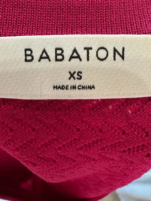 NWOT Babaton Aritzia Sleeveless Granita Pink Fuchsia Pointelle Crop Top Size XS - Image 4